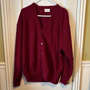Classic Deep Red Men's Cardigan
